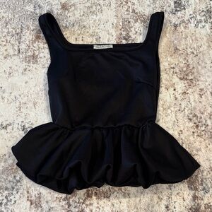 Black Peplum Tank Top